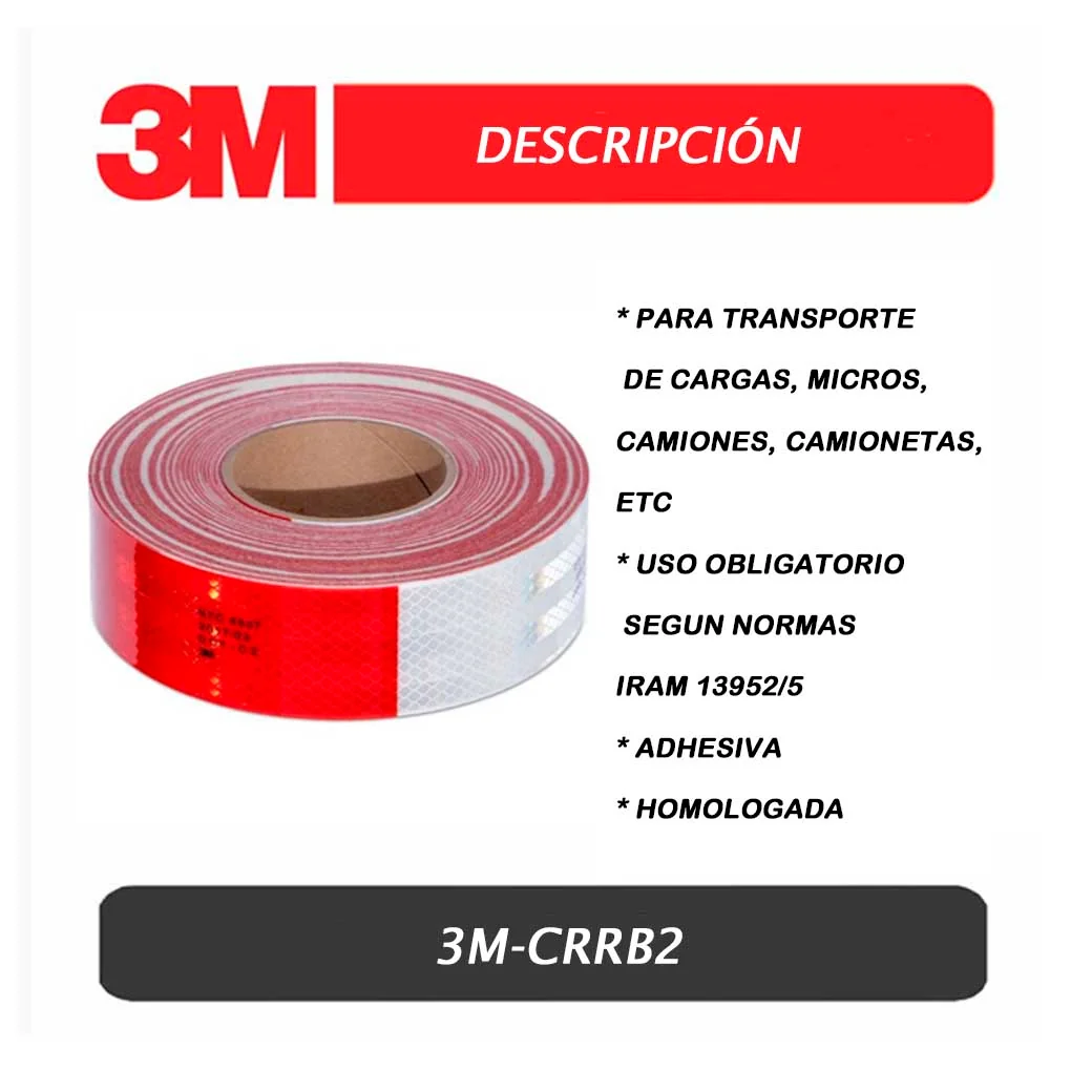CINTA REFLECTIVA 3M (Rollo/50Yd) Rojo/Blanco 2"