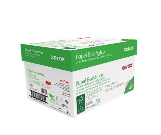 Caja con 10 resmas de hojas blancas xerox 75gr