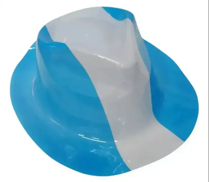 Sombrero/gorro cowboy plastico argentina celeste y blanco 