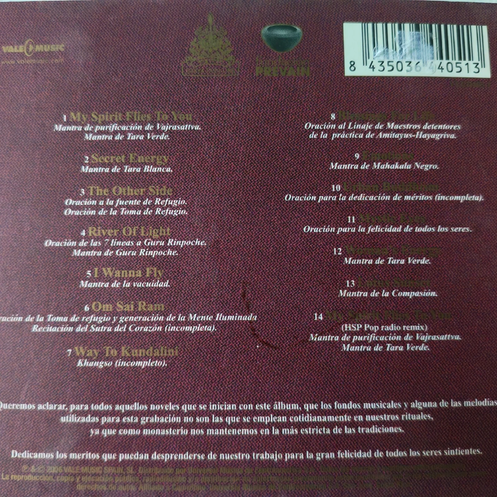 CD Monges Budistas Sakya Tashi King Usado  2