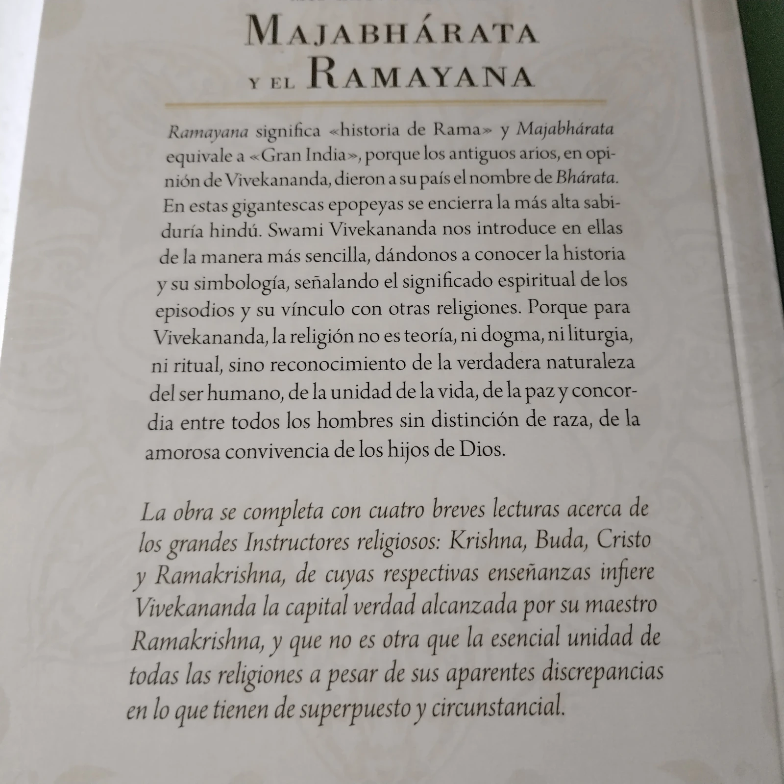 Mis lecturas del Majabhárata y el Ramayana, nuevo 2