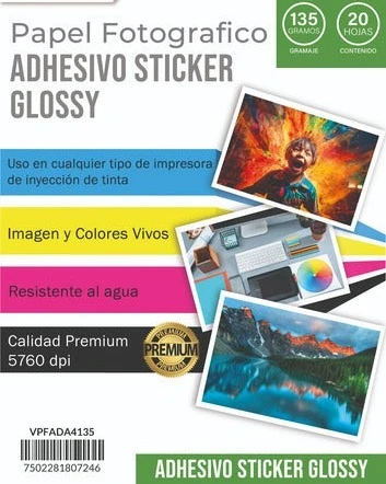 impresion en hoja fotográfica adhesivo  carta