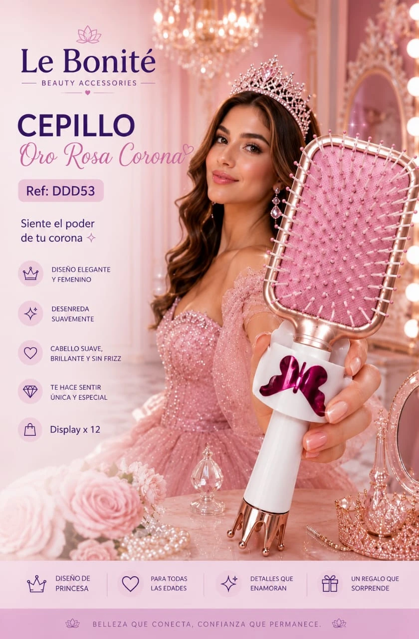 le bonite cepilo para cabello oro rosa corona ddd53