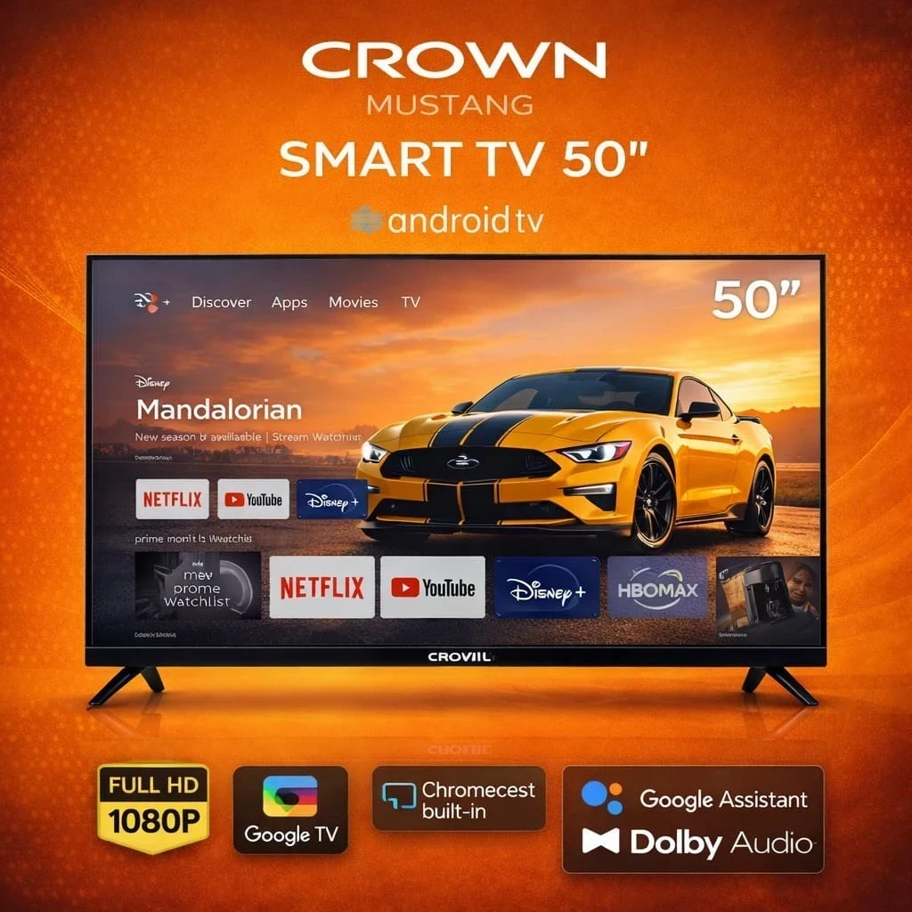  *SMART TV CROWN MUSTANG 50" C/ANDROID