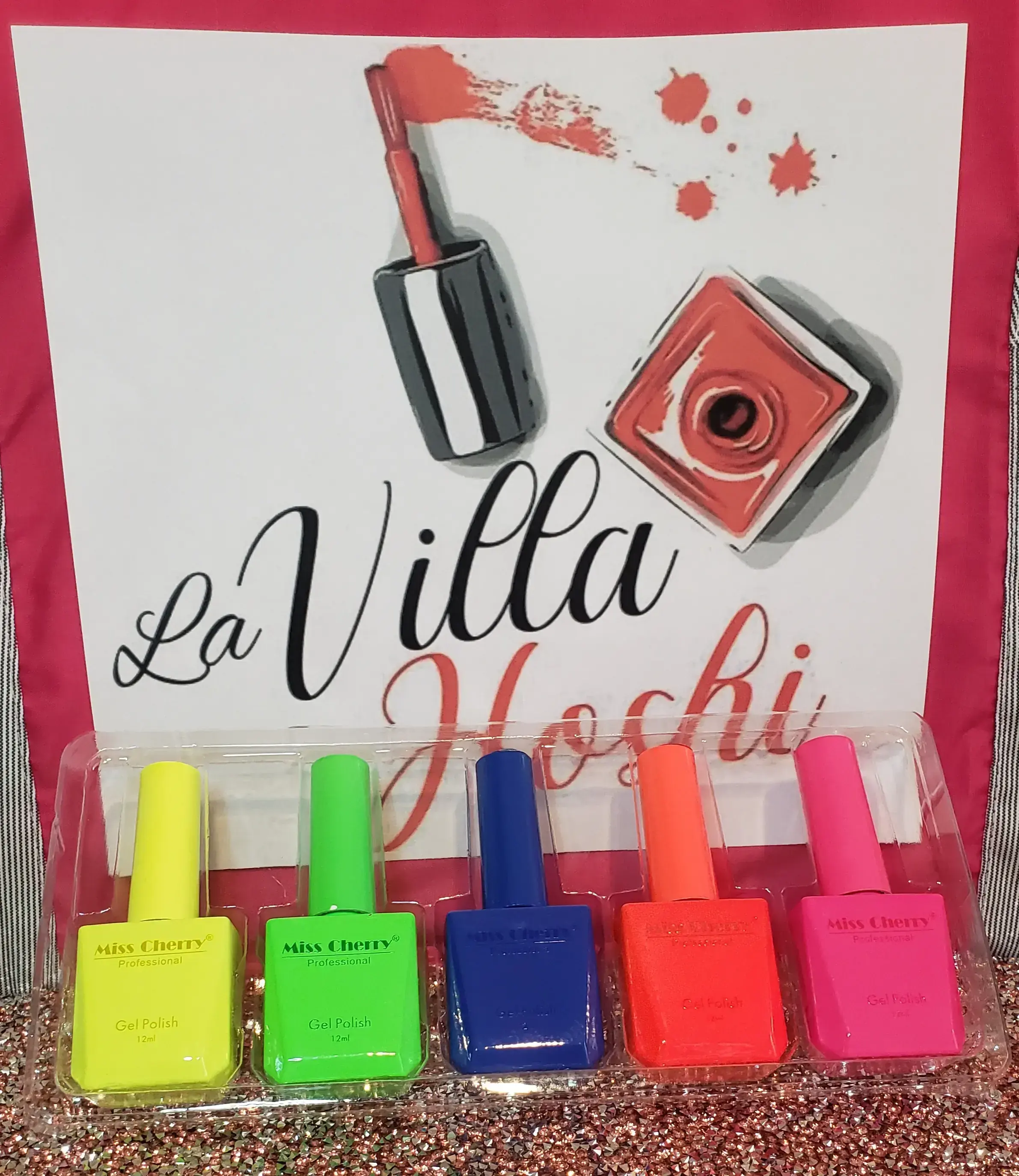 Esmalte Miss Cherry gel fluorecente semi permanente
