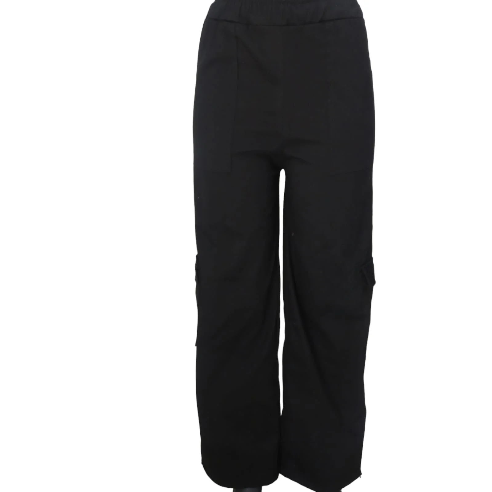 Pantalón cargo negro resorte   4