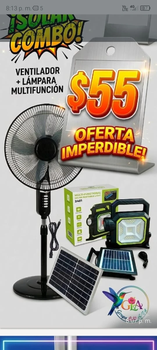 Ventilador solar de pedestal 