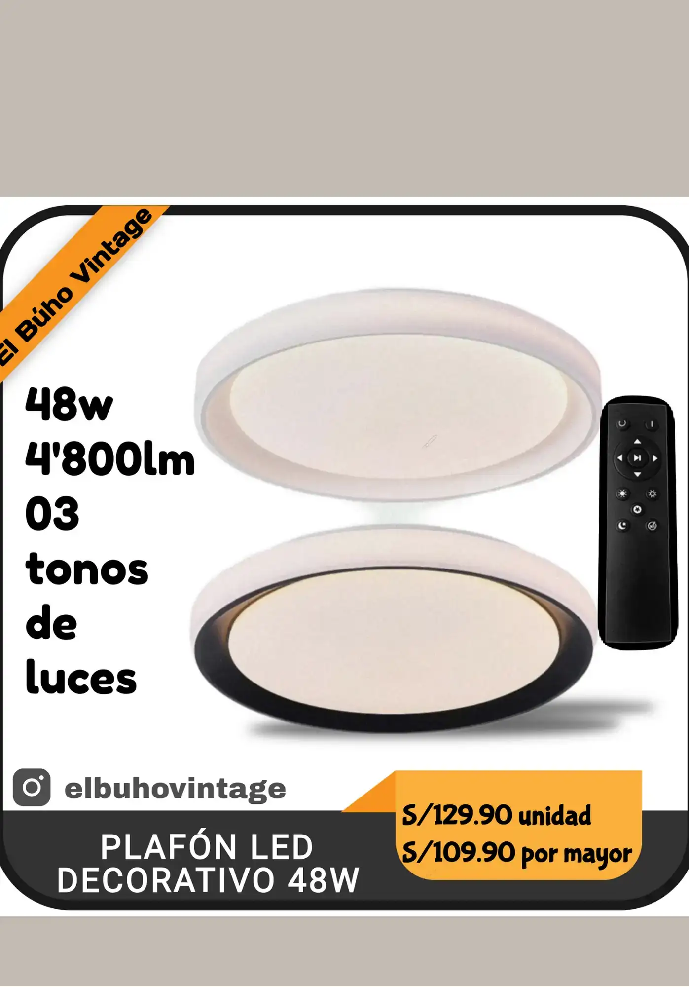 PLAFÓN LED Decorativo 48w 4