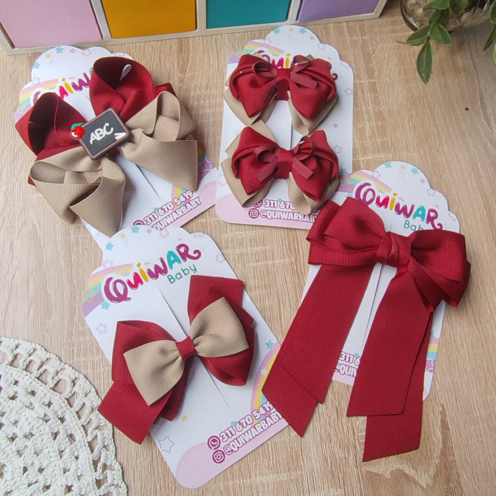 Set Escolar Gaby Vino T8nto y Kaki