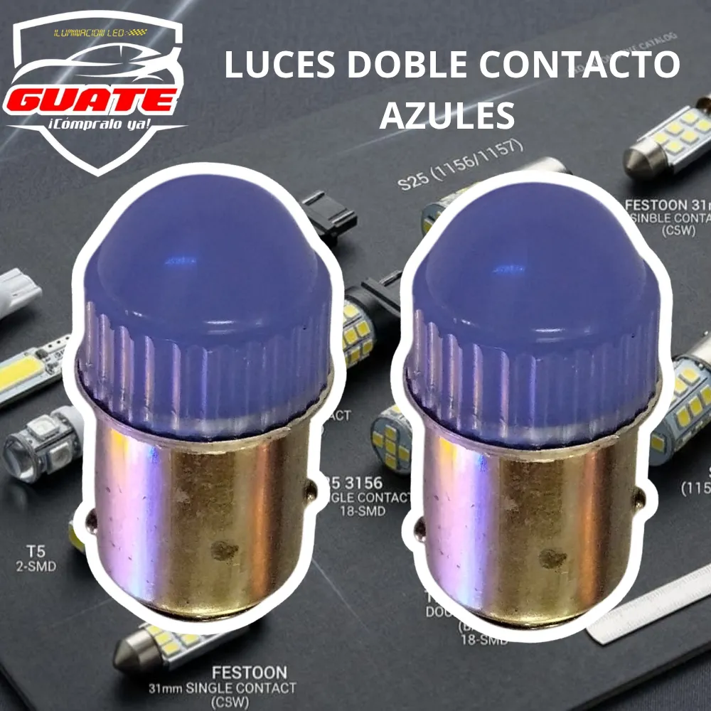 LUCES DOBLE CONTACTO AZULES 