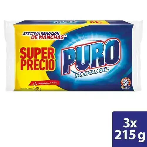 Jabon Barra Puro Fuerza Azul x 3-215g c/u