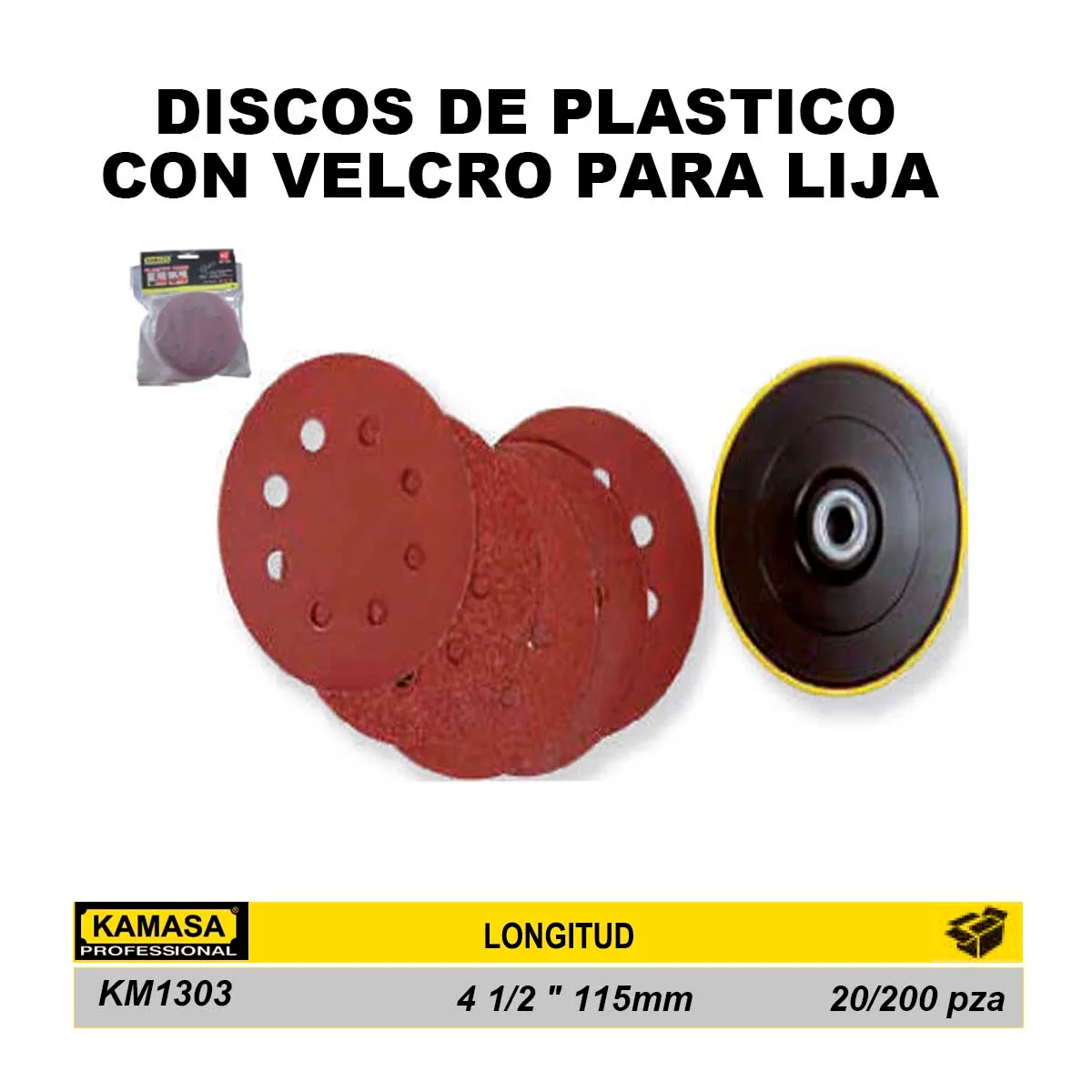 DISCO DE PULIR C/5 LIJAS PAPEL KM 4 1/2"