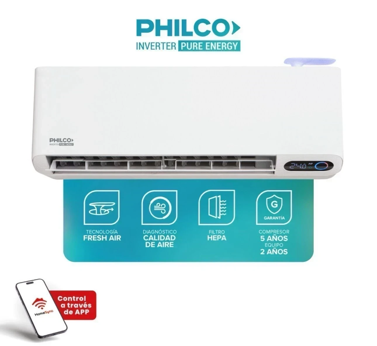 AIRE ACONDICIONADO PHILCO INVERTER 3550W