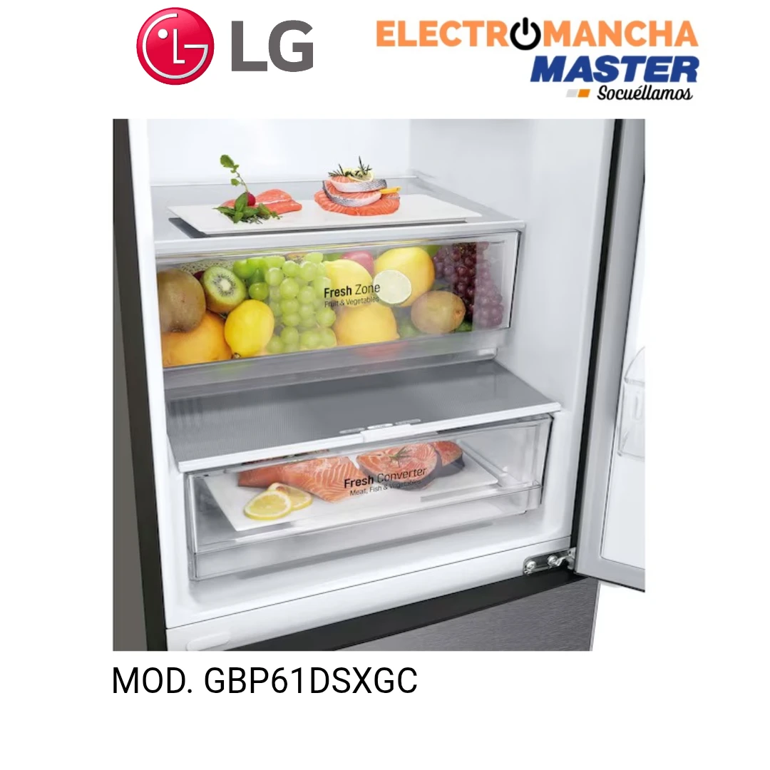 FRIGO COMBI LG GBP61DSXGC 1,86*60 INOX CLASE D 8