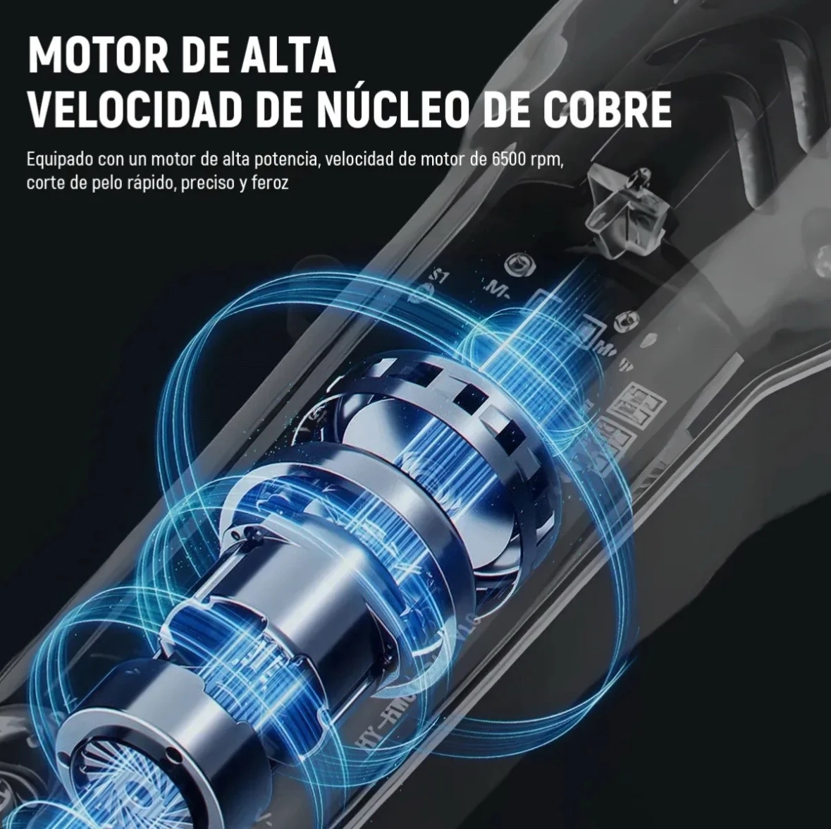 Rasuradora Recortadora Barbería Transparente LED USB – Máquina Patillera Cortadora de Cabello y Barba 3