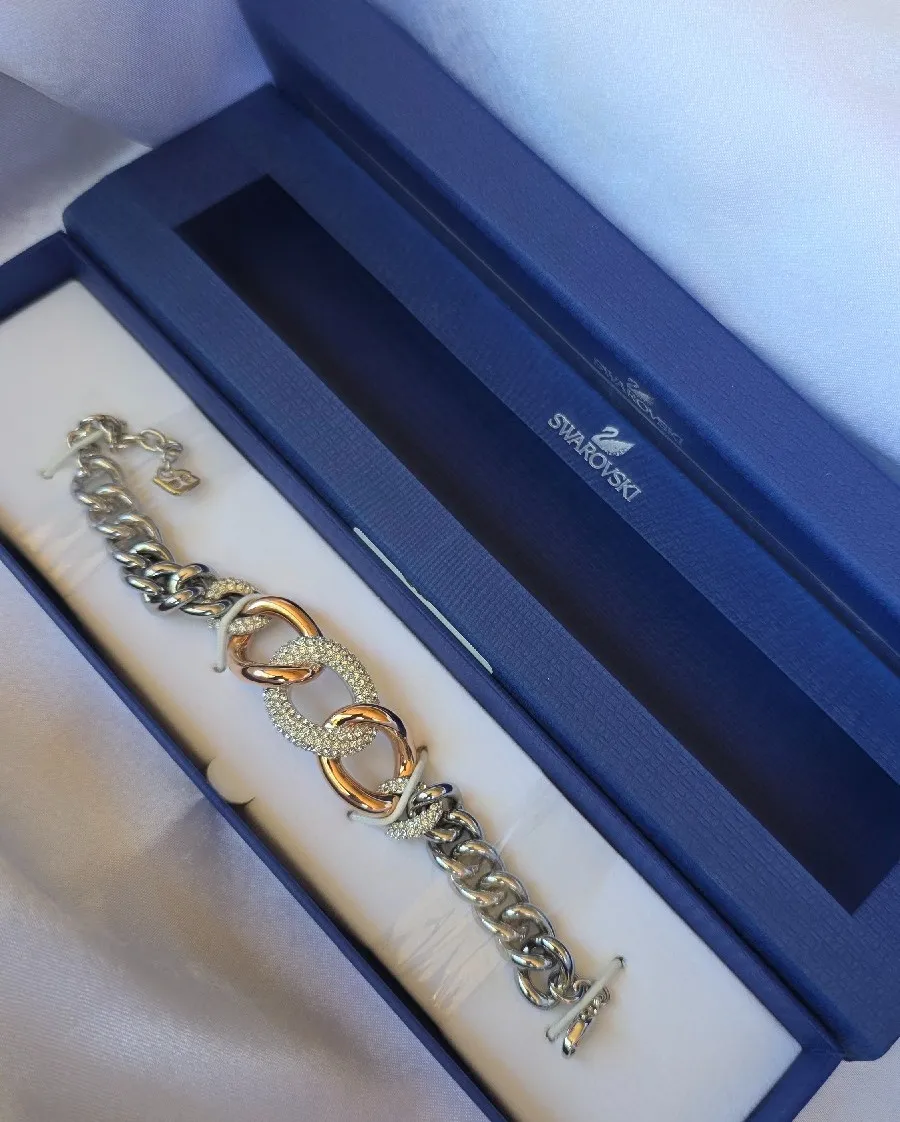 swarovski Crystal 'Bound' 2-Tone Chunky Bracelet 2