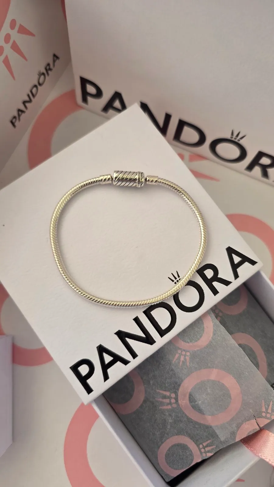 Pandora Moments Sliding Magnetic Clasp Snake Chain silver Bracelet 4
