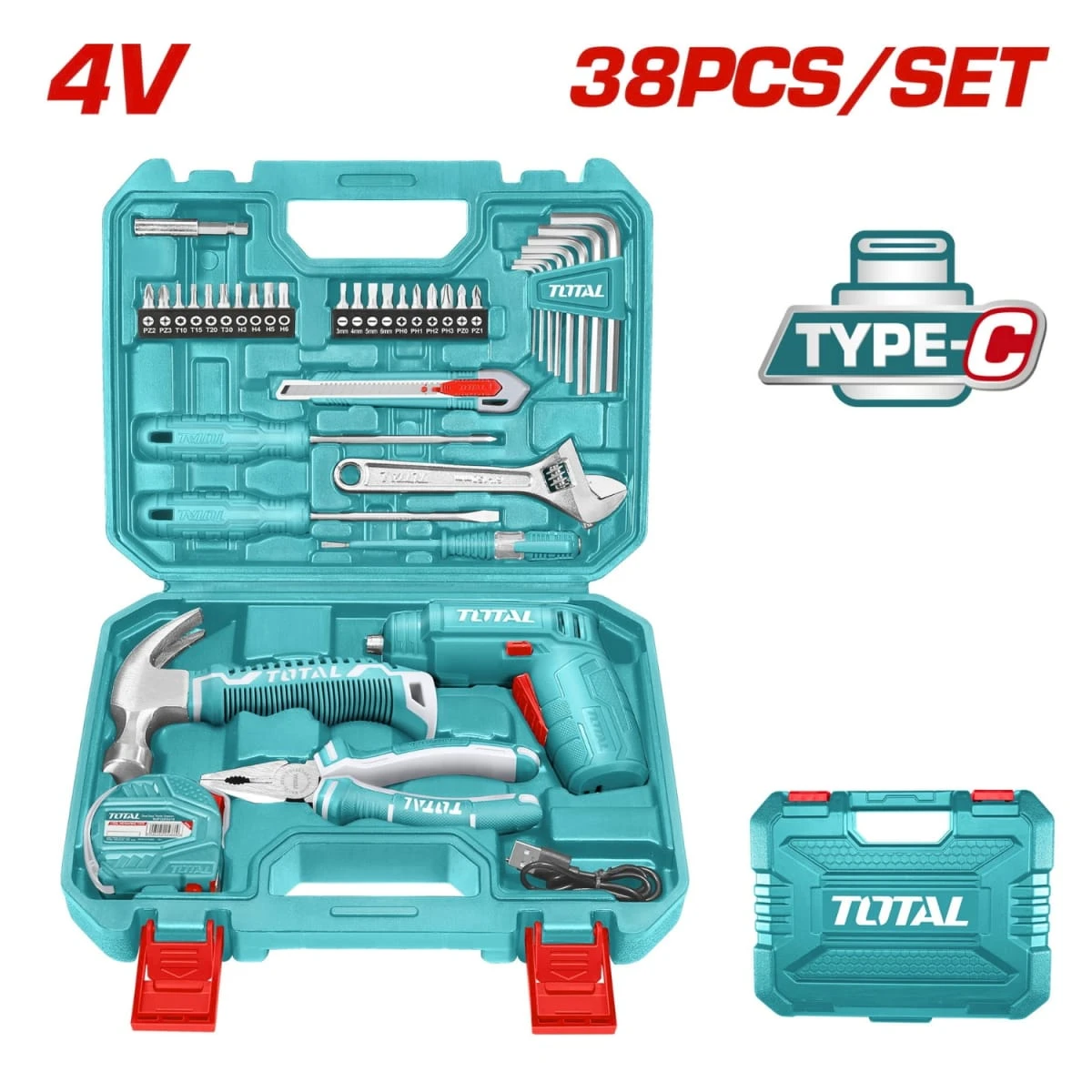 Set de destornillador 4v + 38pcs herramientas total