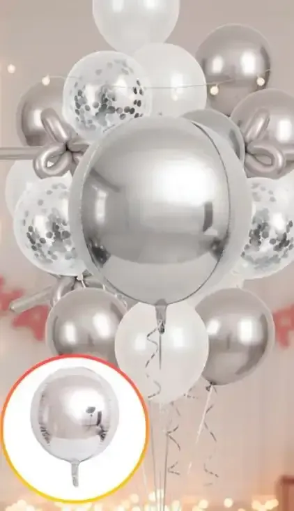 Globo metalizado bola/esfera 4D 10 pulgadas  2