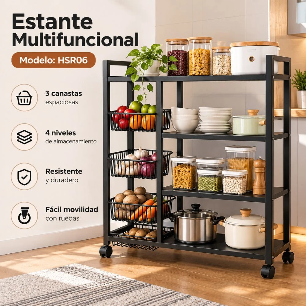 Estante Multifuncional con Ruedas 