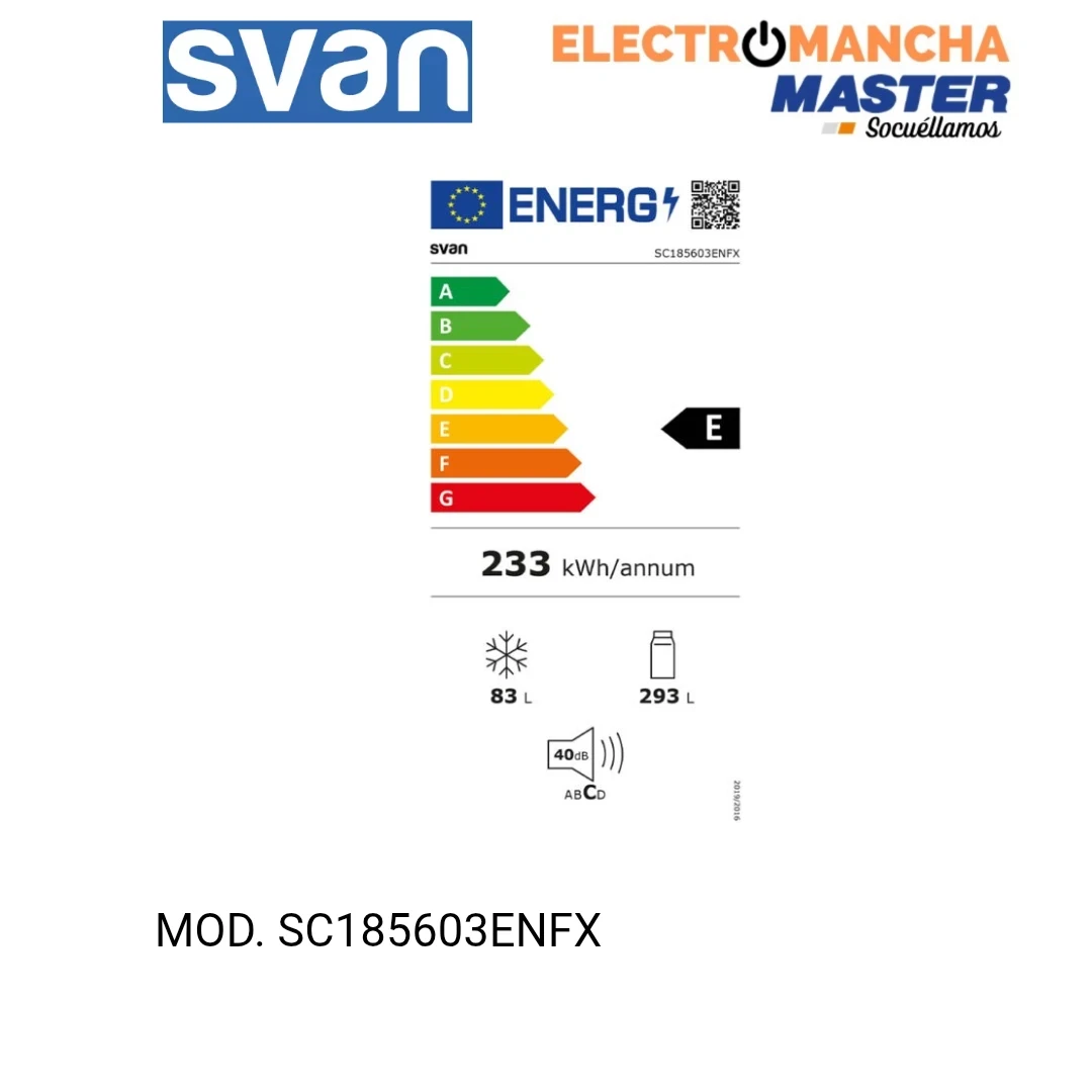 FRIGO COMBI SVAN SC185603ENFX 1,85 m. INOX NF E 4