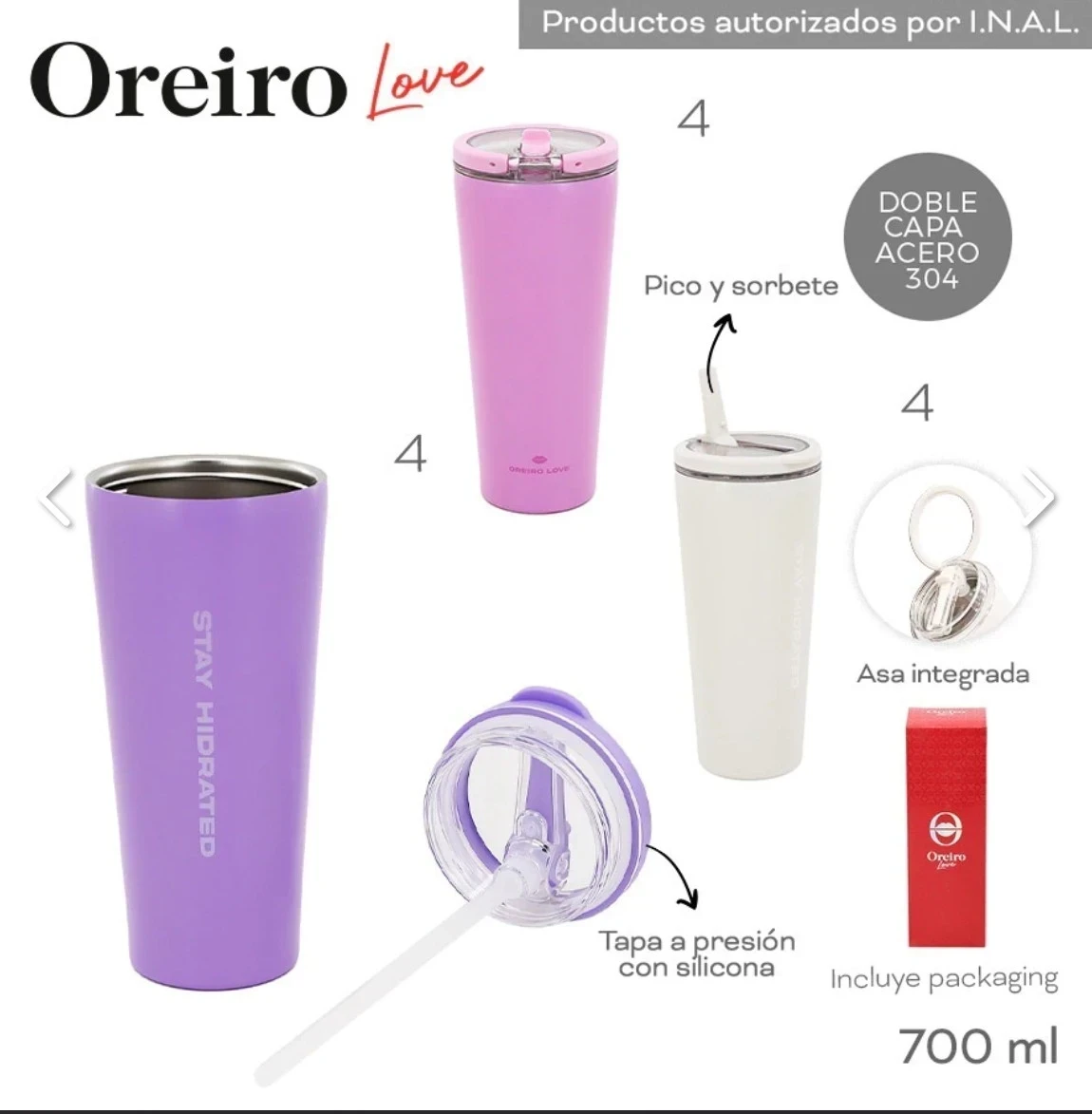 VASO TERMICO 700ML LAS OREIRO