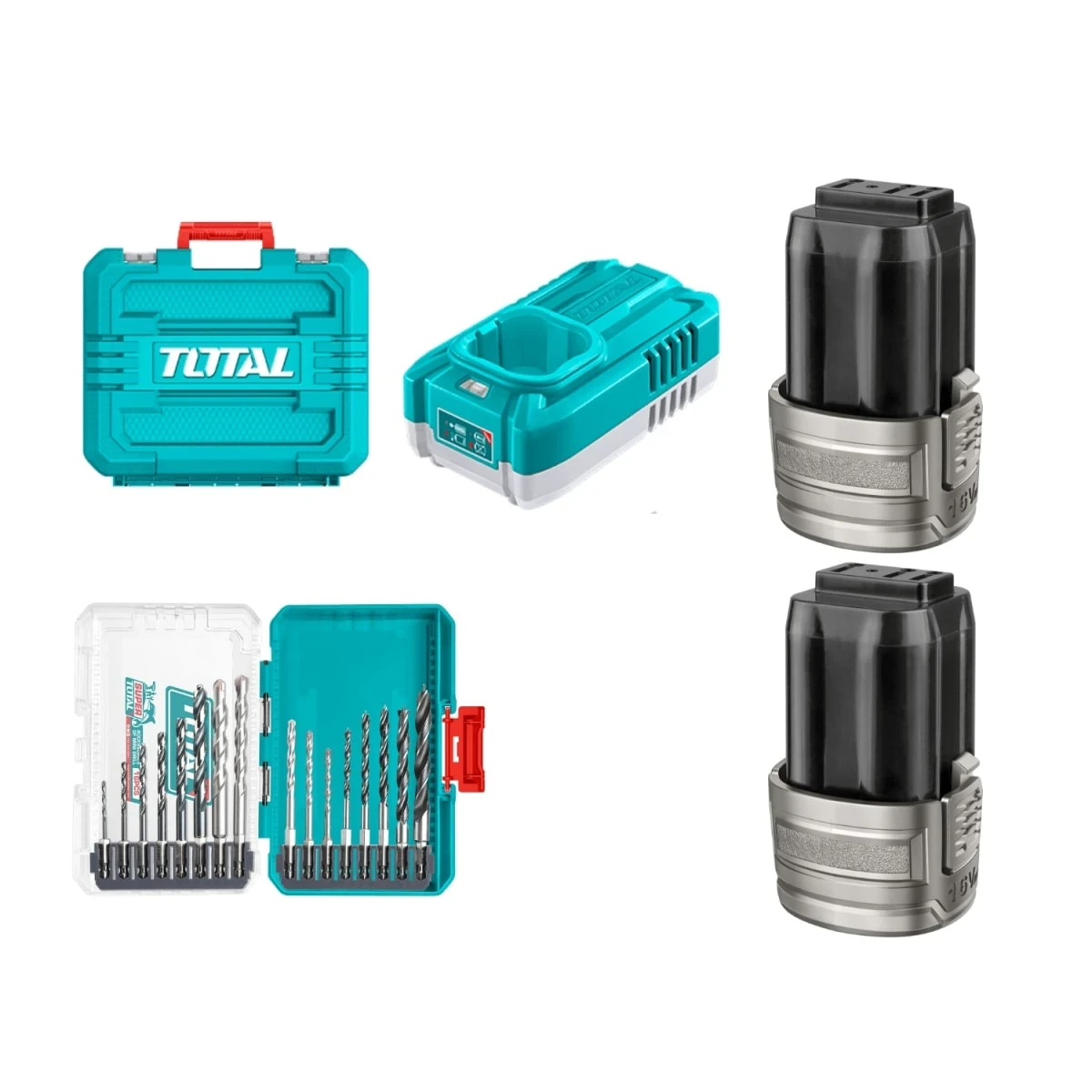 TOSLI241199 Combo taladro percutor 60nm 16v + set de brocas total 3