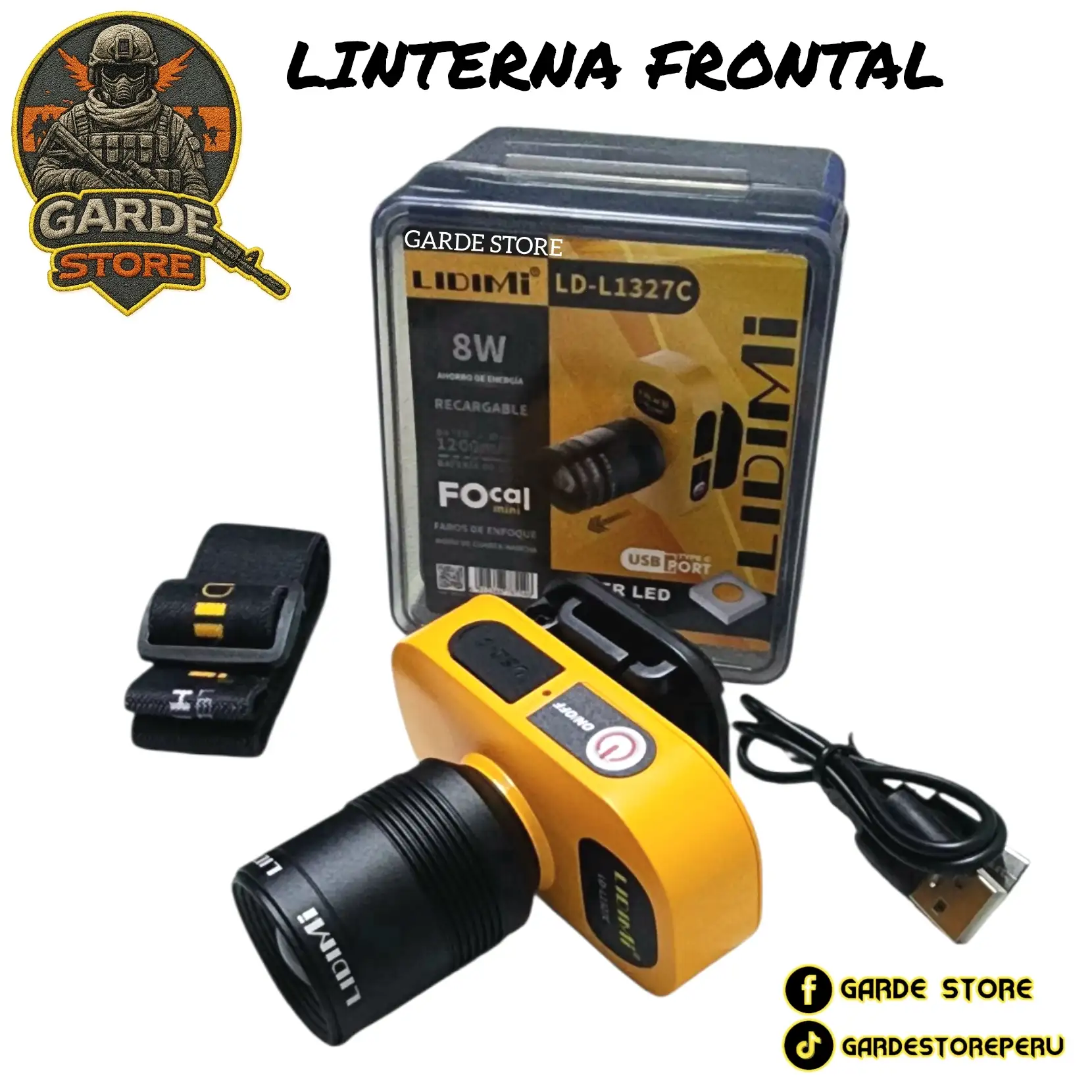LINTERNA FRONTAL 8W