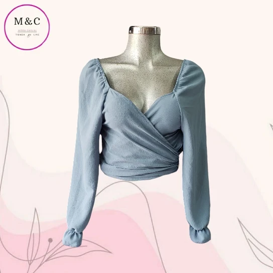 Blusa cruzada manga larga Unitalla  2