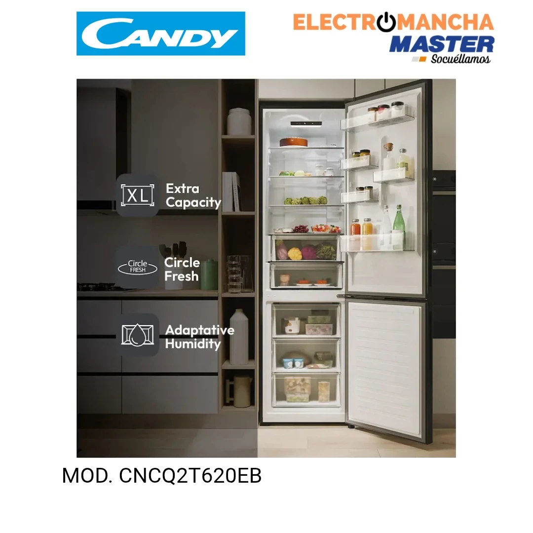 FRIGO COMBI CANDY CNCQ2T620EB 2,05*60 NF NEGRO E 4