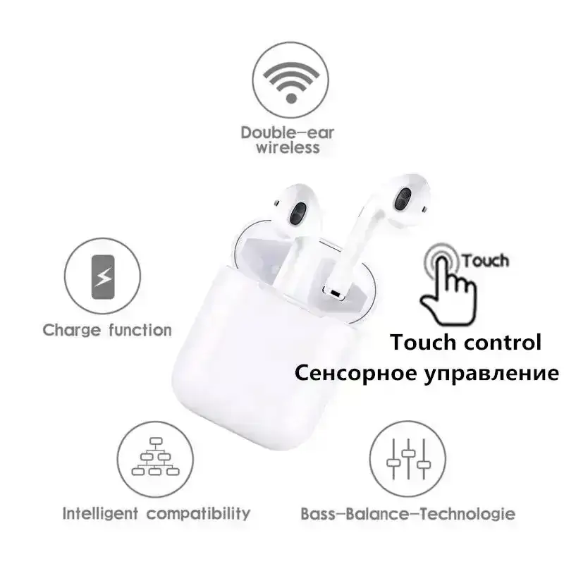 Audífonos Bluetooth inalambricos i12 + funda protectora  3