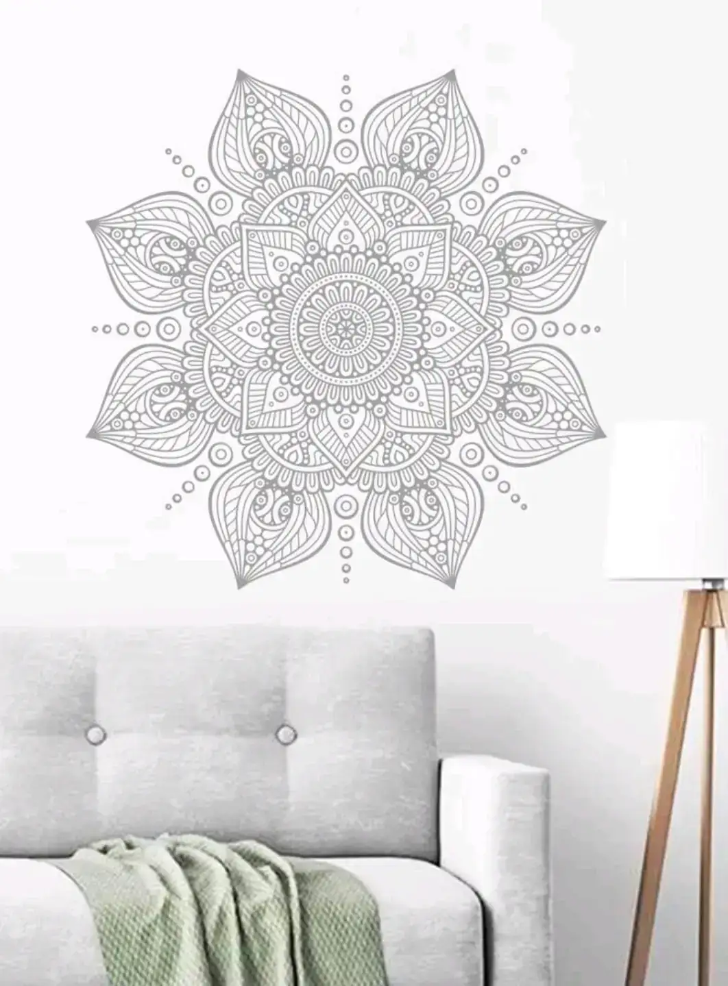 Vinil para pared mandala gris