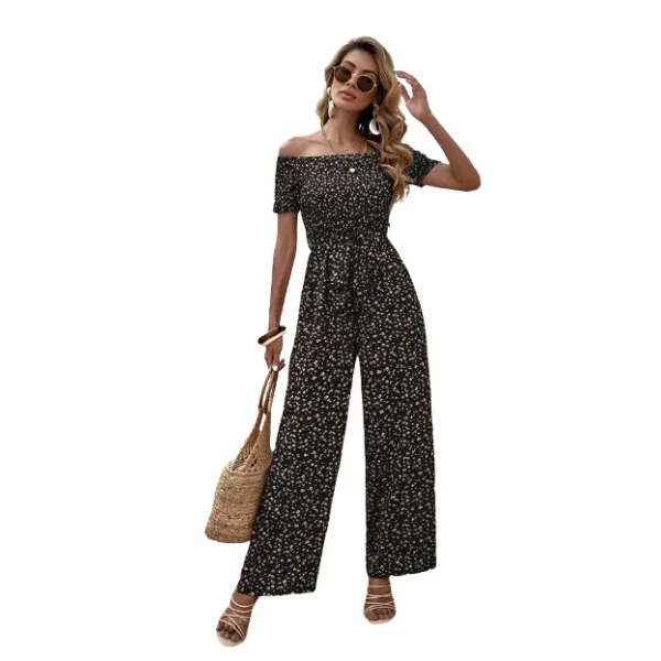 Mono culotte floral de hombros descubiertos