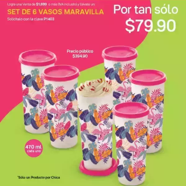 Set de 6 vasos maravilla