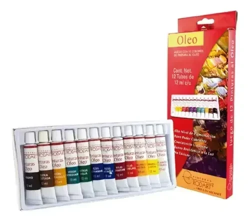 Pinturas al oleo estuche con 12