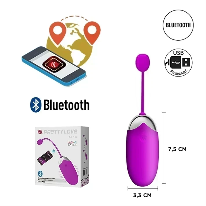 Bala vibradora Abner inalambrica con 12 funciones de vibracion carga USB y control BLUETOOTH via APP