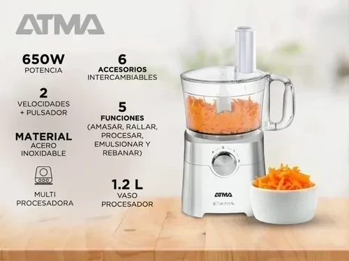 MULTIPROCESADORA ATMA 1.2LTS 650W + 2 VELOCIDADES