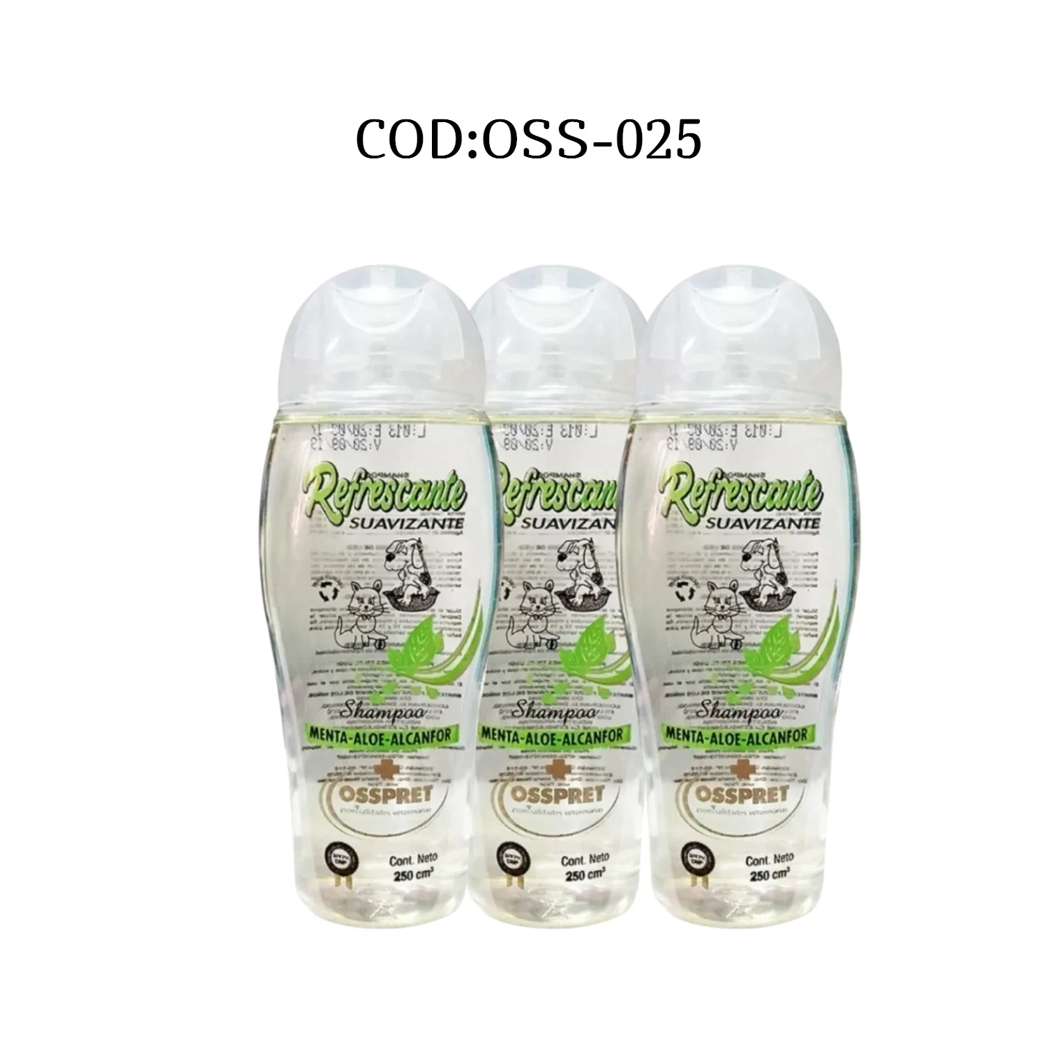 SHAMPOO OSSPRET REFRESCANTE C/MENTA/ALOE/ALCANFOR