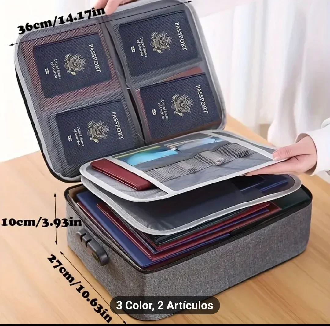1pc Bolsa de documentos con cerradura de combinación, 2