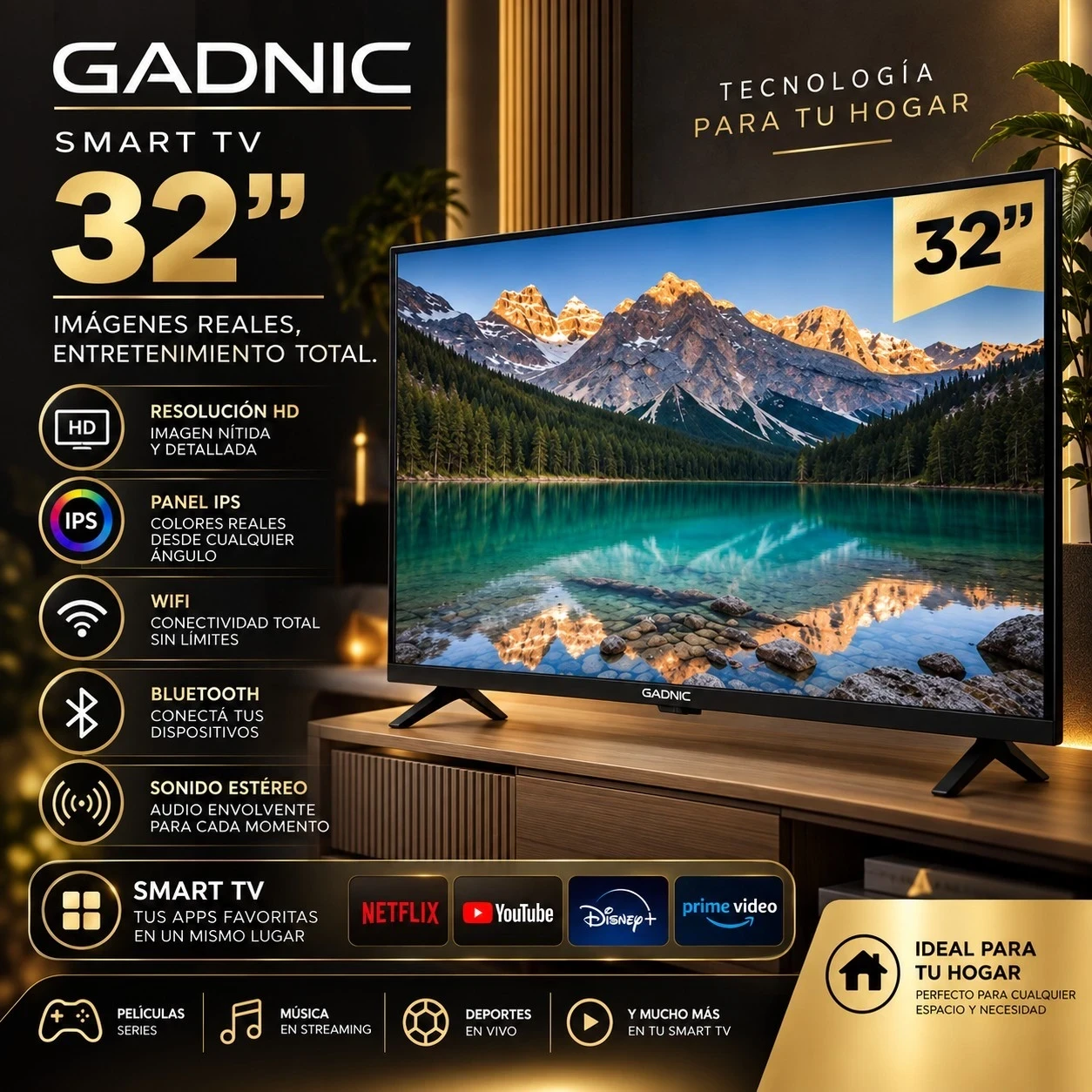 SMART TV GADNIC 32 C/ANDROID CONSULTAR DISPONIBILIDAD CON EL VENDEDOR