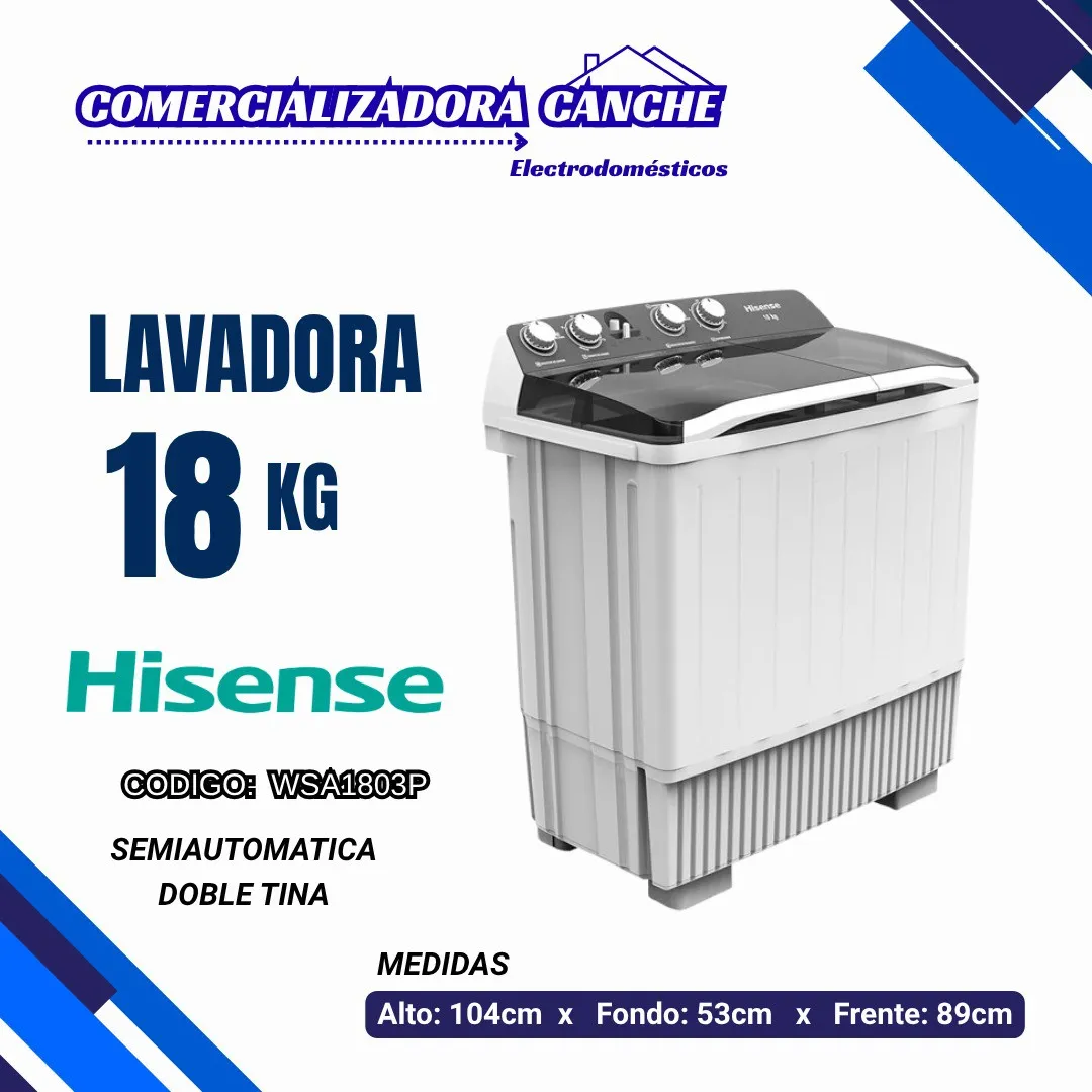 LAVADORA 18KG HISENSE