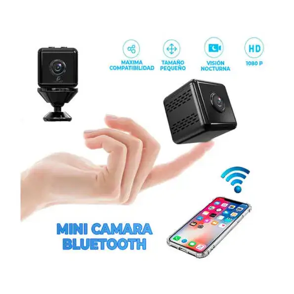 Mini Cámara Cuadrada Bluetooth Con Base Imantada  2