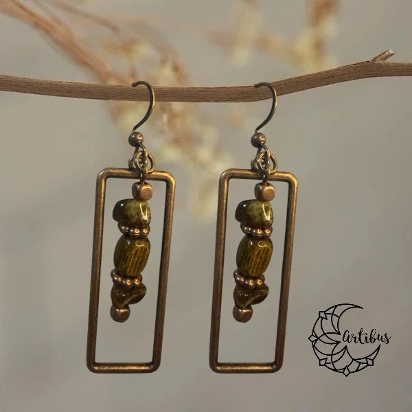 Pendientes Bohemios con diseño geométrico