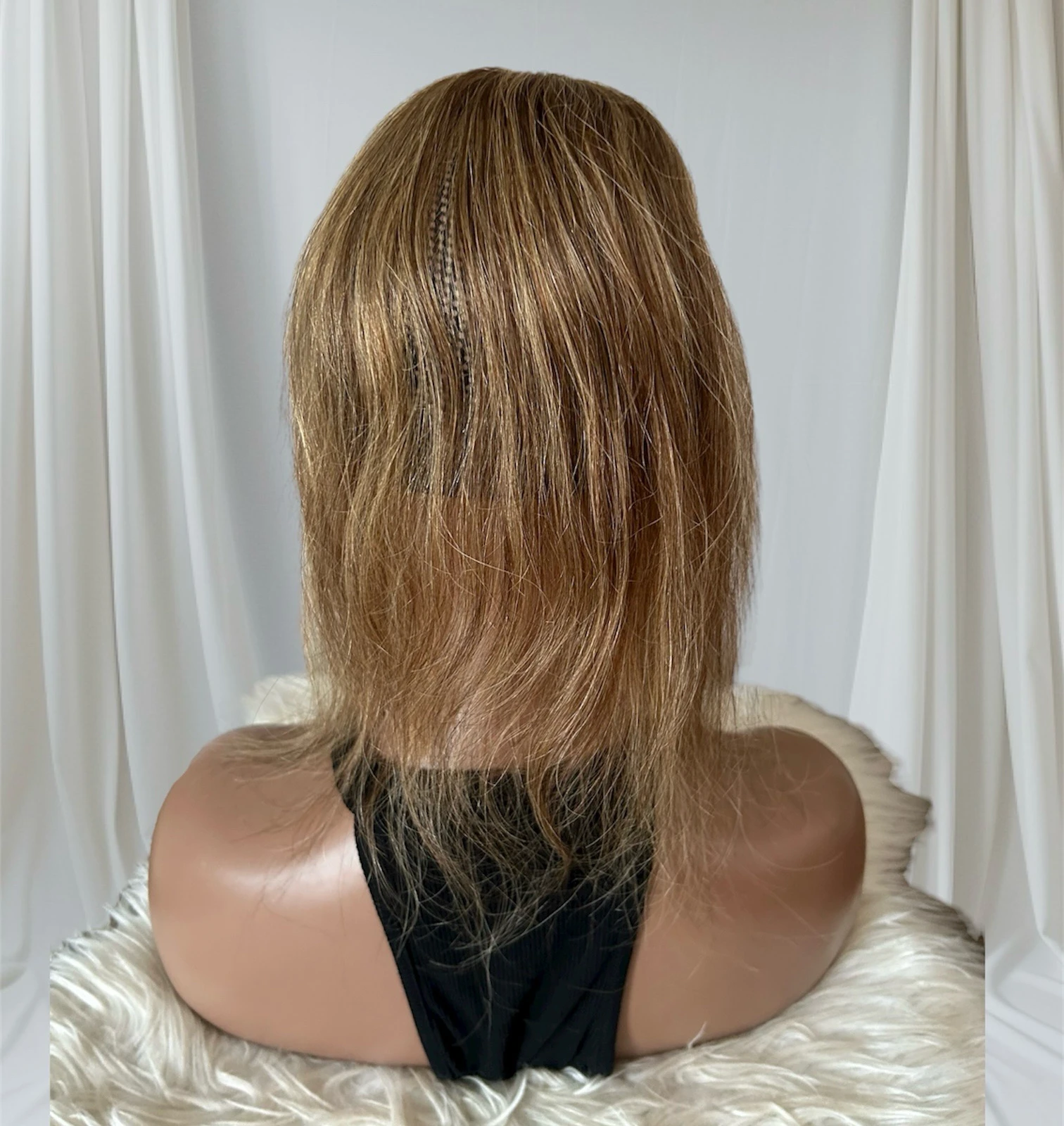 Topper cabello humano, 14 pulgadas, castaño medio 4/27  3