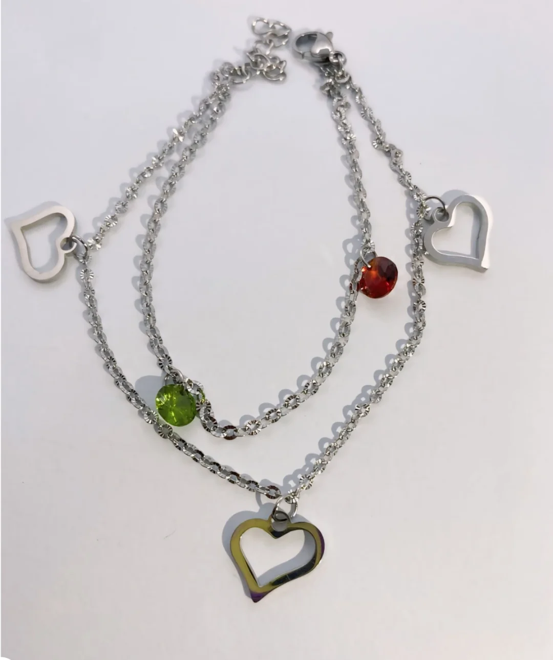 Pulsera doble corazón 