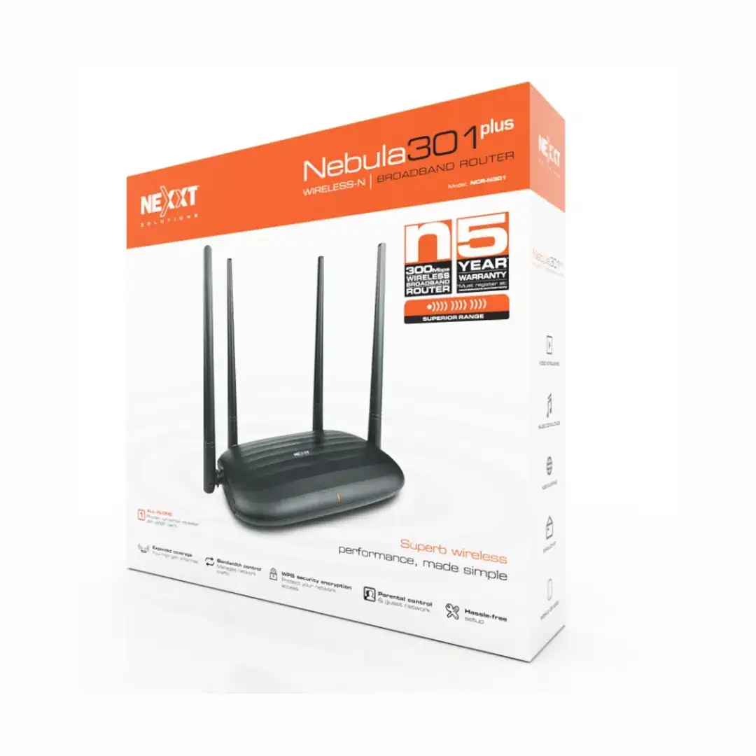 ROUTER NEXXT MODELO NEBULA301 PLUS CUATRO ANTENAS