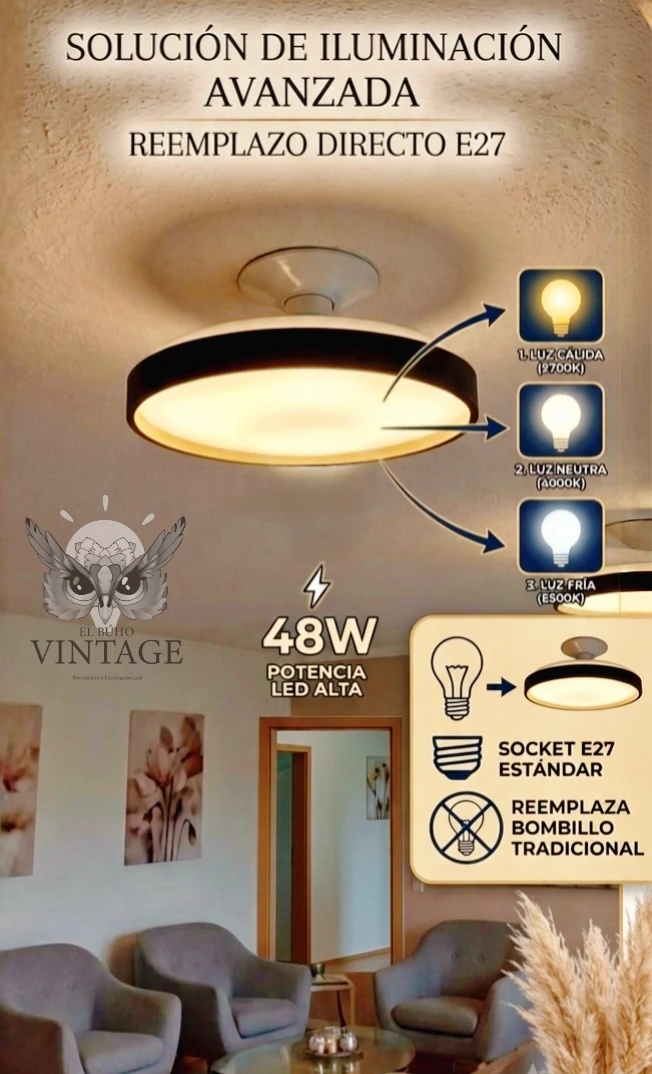 Plafón Led Decorativa 48w 5