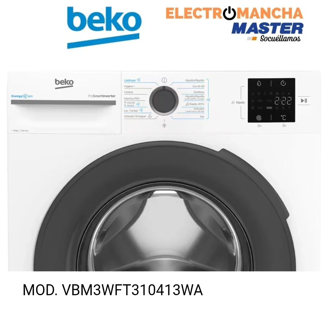LAVADORA BEKO VBM3WFT310413WA 10 KG. 1400 RPM A 5