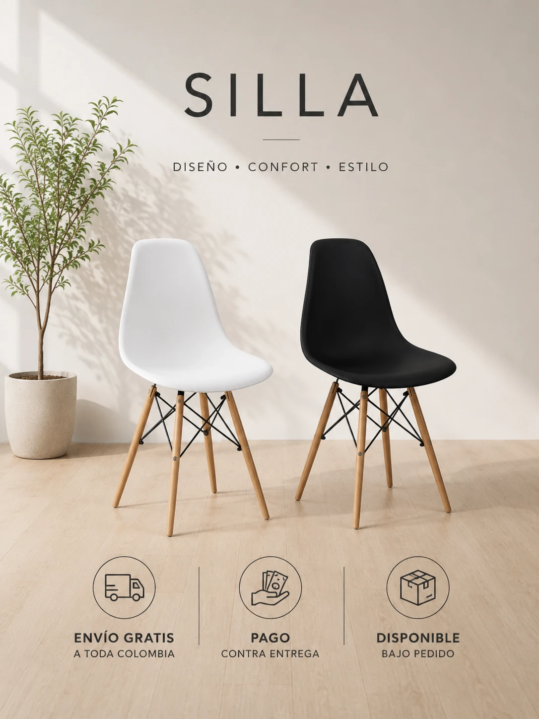 SILLA EAMES X2 UNIDADES 