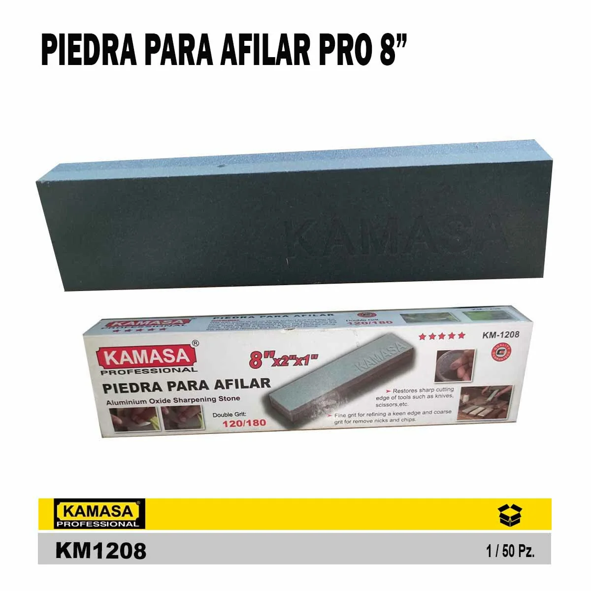 PIEDRA PARA AFILAR KM PRO 8"X2"X1"